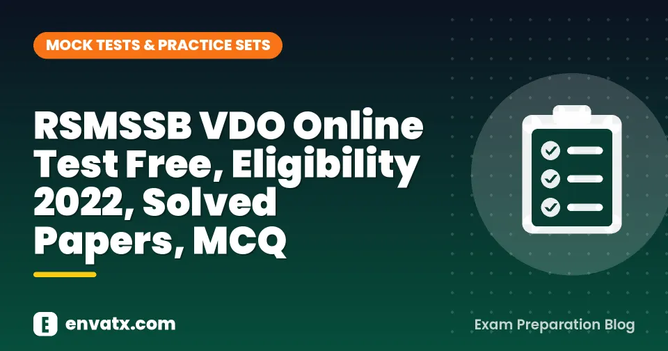 RSMSSB VDO Online Test Free, Eligibility 2022, Solved Papers, MCQ