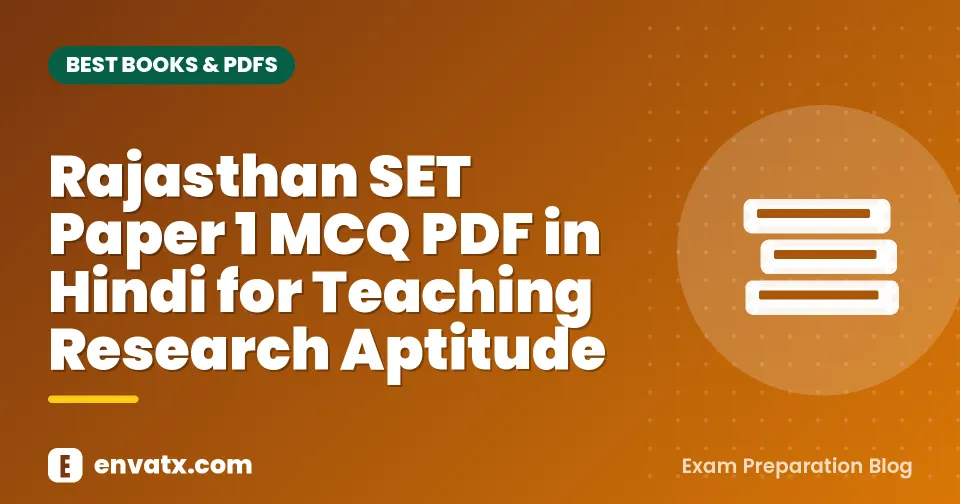 Rajasthan SET Paper 1 MCQ PDF in Hindi for Teaching Research Aptitude