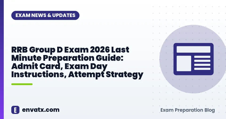 RRB Group D Exam 2026 Last Minute Preparation Guide: Admit Card, Exam Day Instructions, Attempt Strategy
