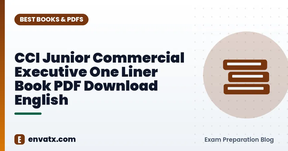 CCI Junior Commercial Executive One Liner Book PDF Download English