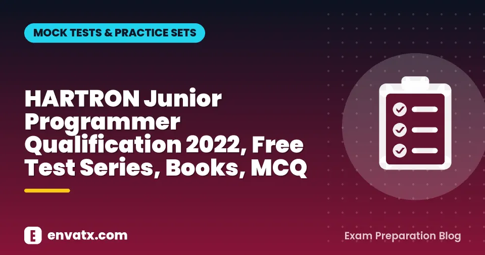 HARTRON Junior Programmer Qualification 2022, Free Test Series, Books, MCQ