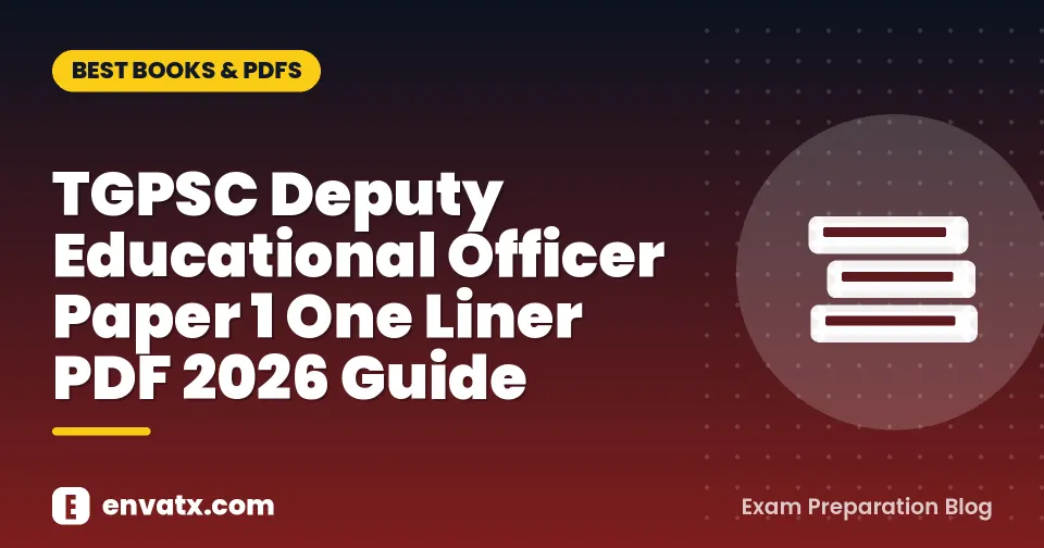 TGPSC Deputy Educational Officer Paper 1 One Liner PDF 2026 Guide