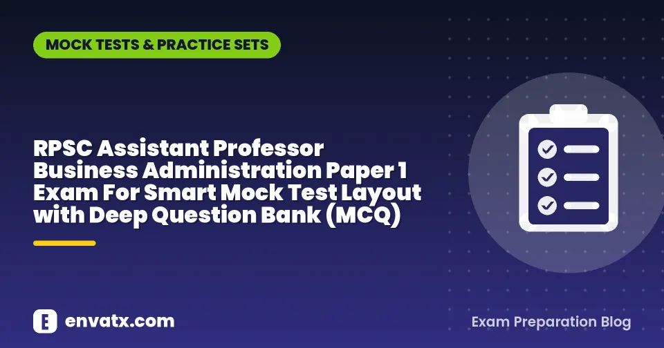 RPSC Assistant Professor Business Administration Paper 1 Exam For Smart Mock Test Layout with Deep Question Bank (MCQ)