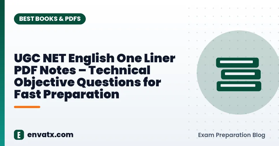 UGC NET English One Liner PDF Notes – Technical Objective Questions for Fast Preparation