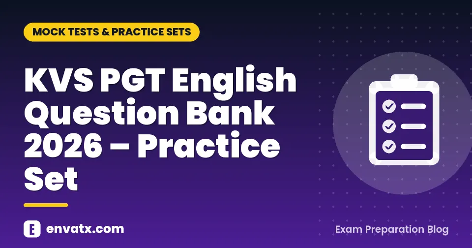KVS PGT English Question Bank 2026 โ Practice Set