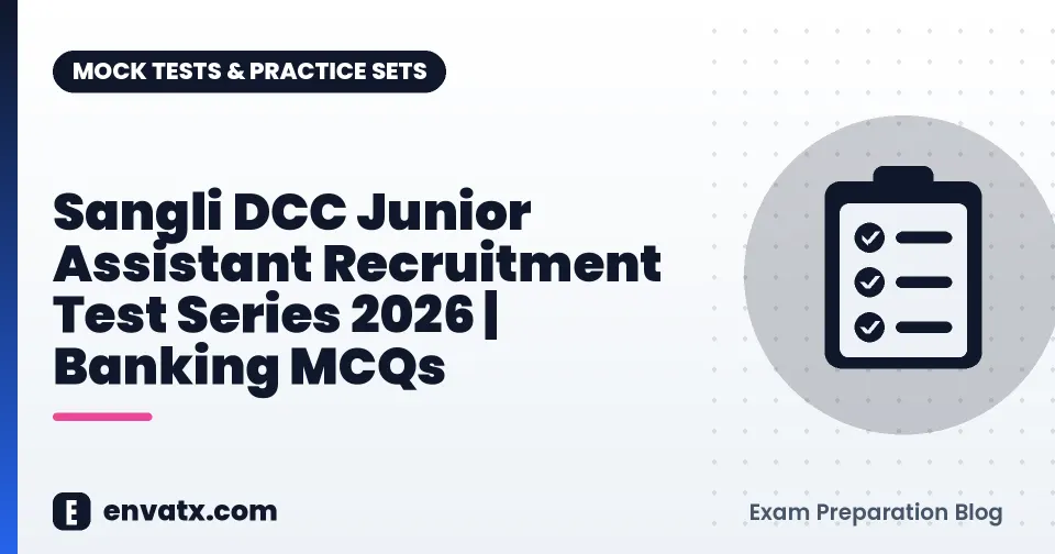 Sangli DCC Junior Assistant Recruitment Test Series 2026 | Banking MCQs