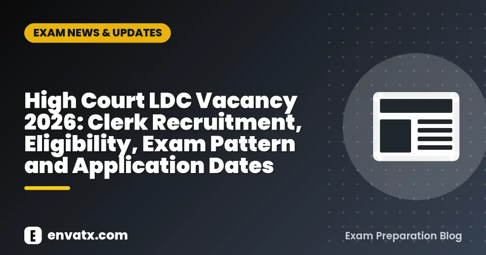 High Court LDC Vacancy 2026: Clerk Recruitment, Eligibility, Exam Pattern and Application Dates