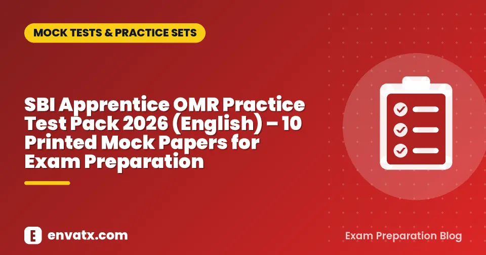 SBI Apprentice OMR Practice Test Pack 2026 (English) – 10 Printed Mock Papers for Exam Preparation