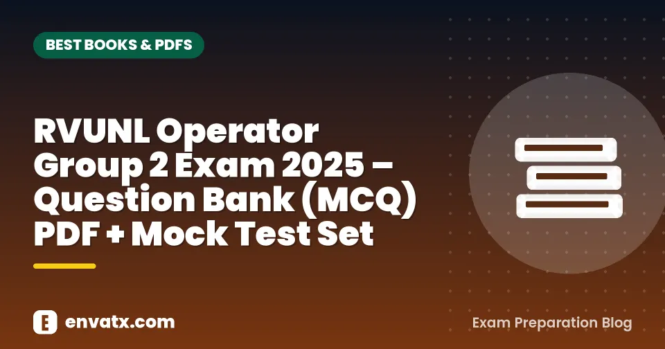 RVUNL Operator Group 2 Exam 2025 – Question Bank (MCQ) PDF + Mock Test Set