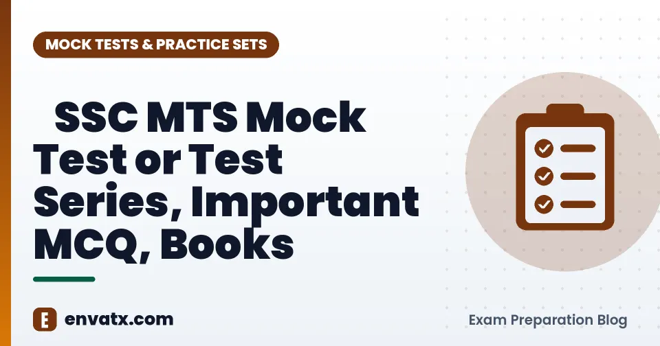 SSC MTS Mock Test or Test Series, Important MCQ, Books