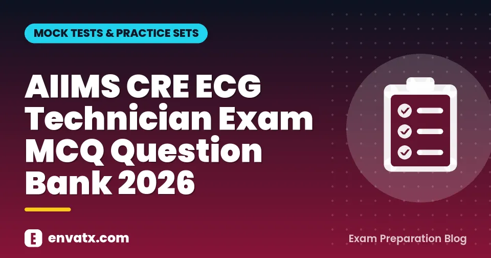 AIIMS CRE ECG Technician Exam MCQ Question Bank 2026