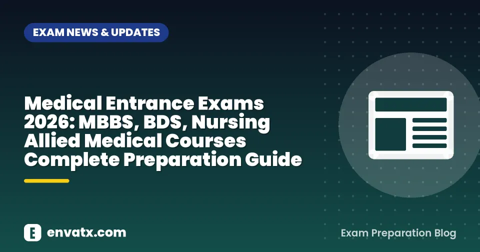 Medical Entrance Exams 2026: MBBS, BDS, Nursing और Allied Medical Courses की Complete Preparation Guide