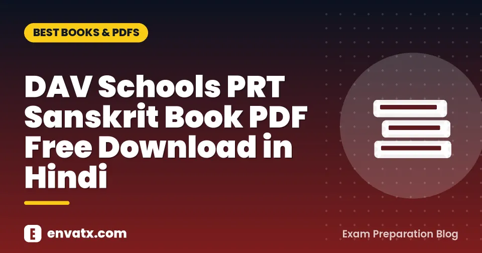 DAV Schools PRT Sanskrit Book PDF Free Download in Hindi