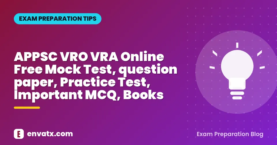 APPSC VRO VRA Online Free Mock Test, question paper, Practice Test, Important MCQ, Books