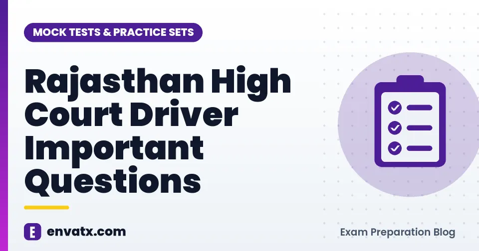 Rajasthan High Court Driver Important Questions