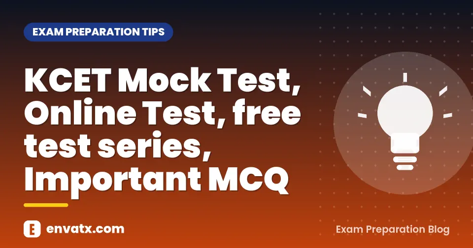 KCET Mock Test, Online Test, free test series, Important MCQ
