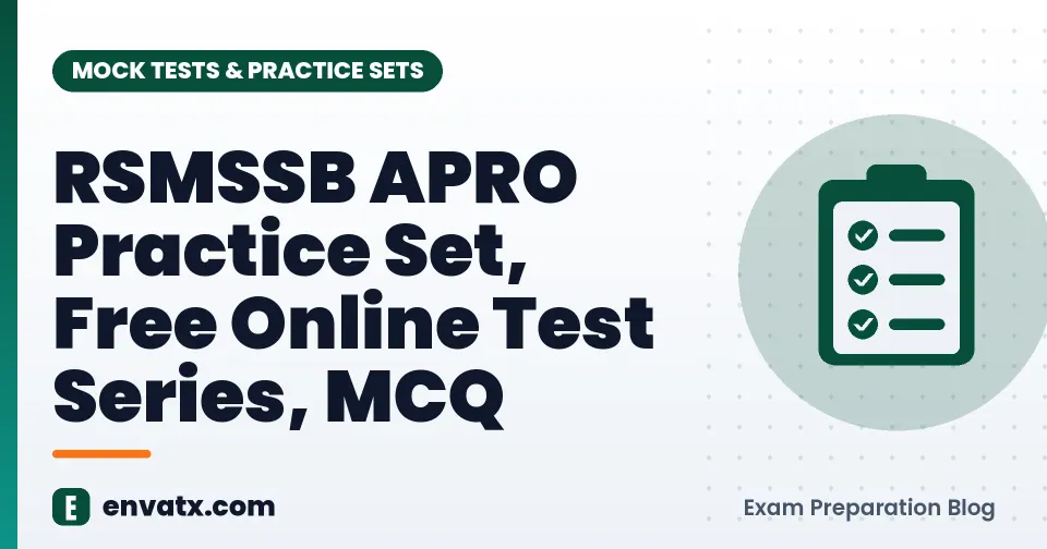 RSMSSB APRO Practice Set, Free Online Test Series, MCQ