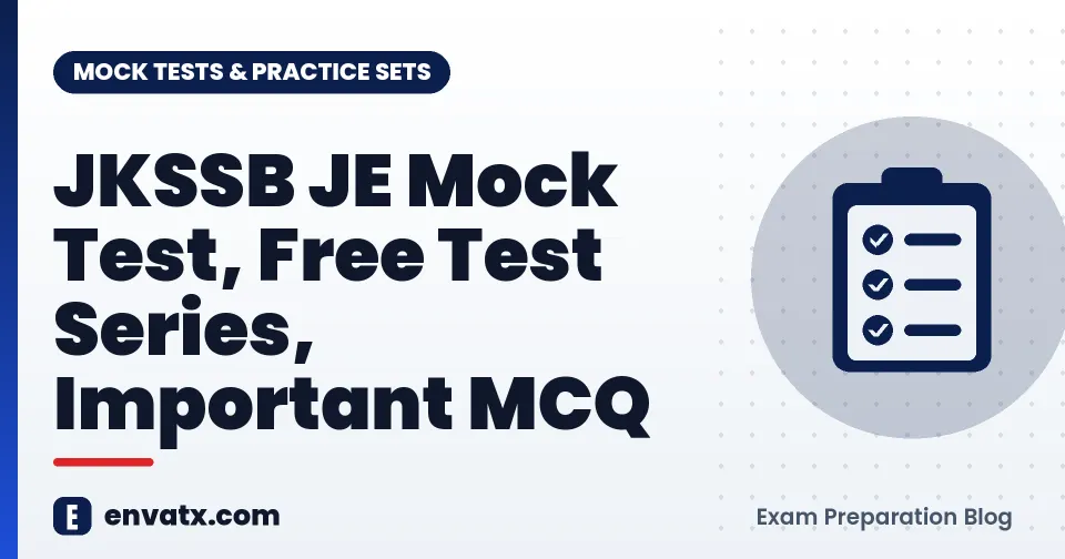 JKSSB JE Mock Test, Free Test Series, Important MCQ,