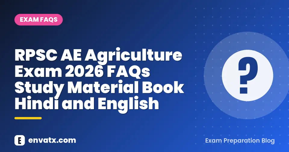 RPSC AE Agriculture Exam 2026 FAQs Study Material Book Hindi and English