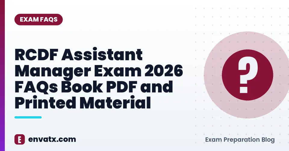 RCDF Assistant Manager Exam 2026 FAQs Book PDF and Printed Material
