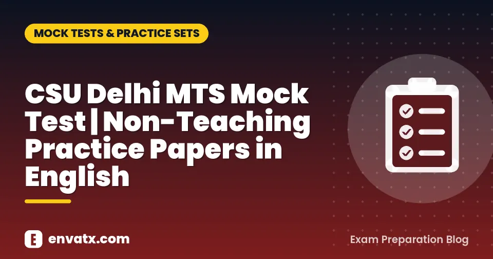 CSU Delhi MTS Mock Test | Non-Teaching Practice Papers in English