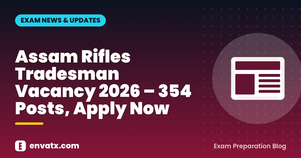 Assam Rifles Tradesman Vacancy 2026 – 354 Posts, Apply Now
