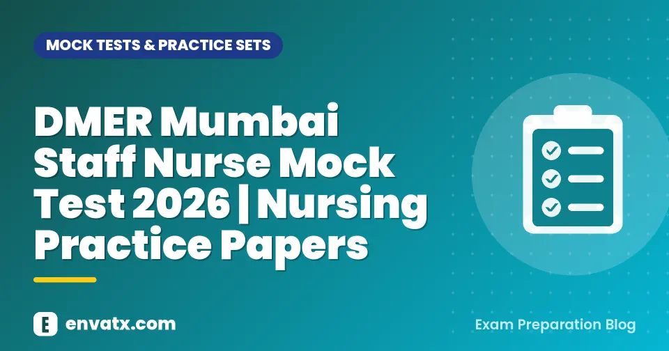 DMER Mumbai Staff Nurse Mock Test 2026 | Nursing Practice Papers