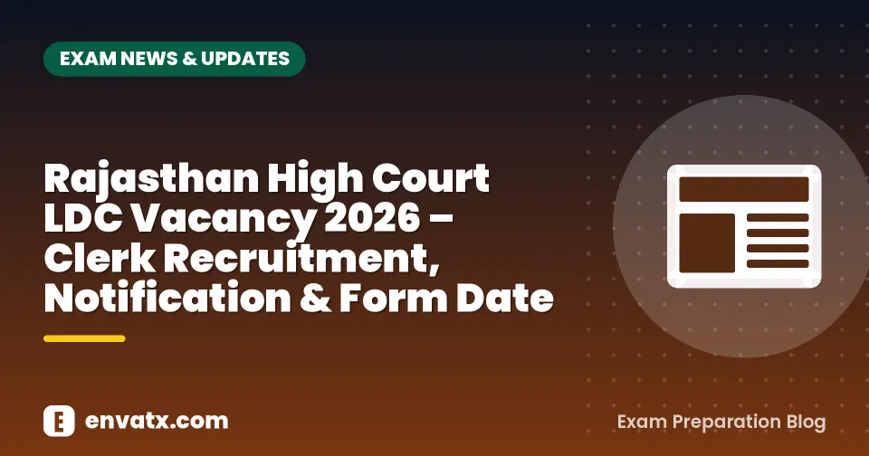 Rajasthan High Court LDC Vacancy 2026 – Clerk Recruitment, Notification & Form Date