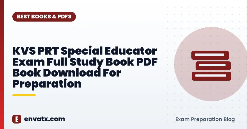 KVS PRT Special Educator Exam Full Study Book PDF Book Download For Preparation