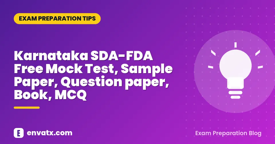 Karnataka SDA-FDA Free Mock Test, Sample Paper, Question paper, Book, MCQ