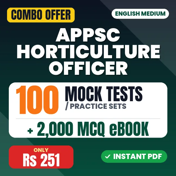 APPSC Horticulture Officer General English Exam – 100 Most Important Mock Tests / Practice Sets and 2000 MCQ eBook | English Medium PDF Download