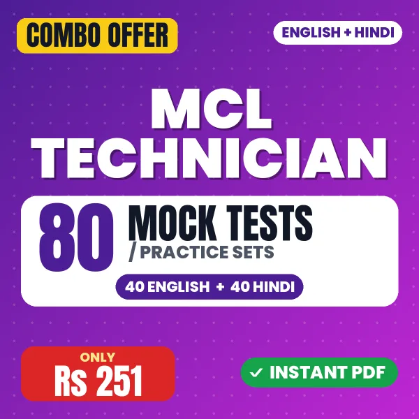 MCL Technician (Electrician) Trainee Exam – 80 Most Important Mock Tests / Practice Sets | English & Hindi Medium PDF Download