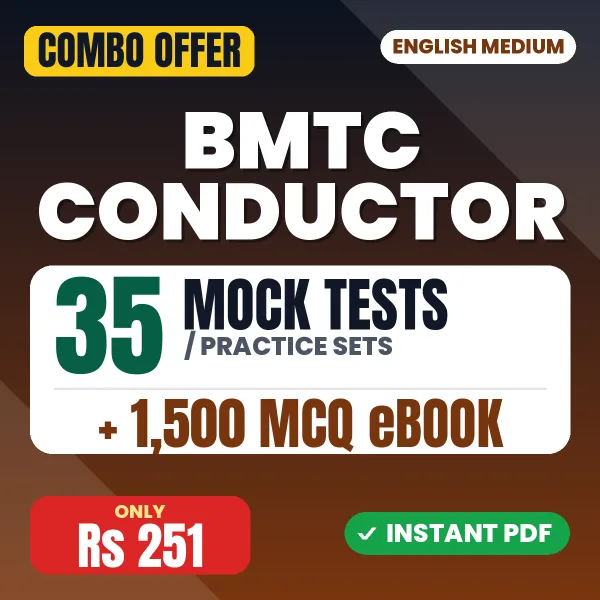 BMTC Conductor (Paper-II) Exam – 35 Most Important Mock Tests / Practice Sets and 1500 MCQ eBook | English Medium PDF Download