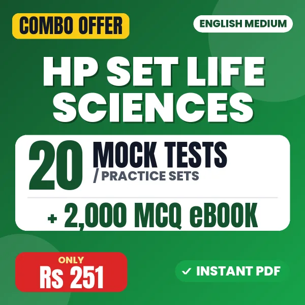 HP SET Life Sciences Exam Paper 2 – 20 Most Important Mock Tests / Practice Sets and 2000 MCQ eBook | English Medium PDF Download