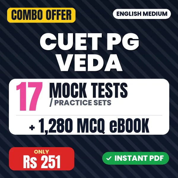 CUET PG Veda (ACQP22) Exam - Sanskrit – 17 Most Important Mock Tests / Practice Sets and 1280 MCQ eBook | English Medium PDF Download