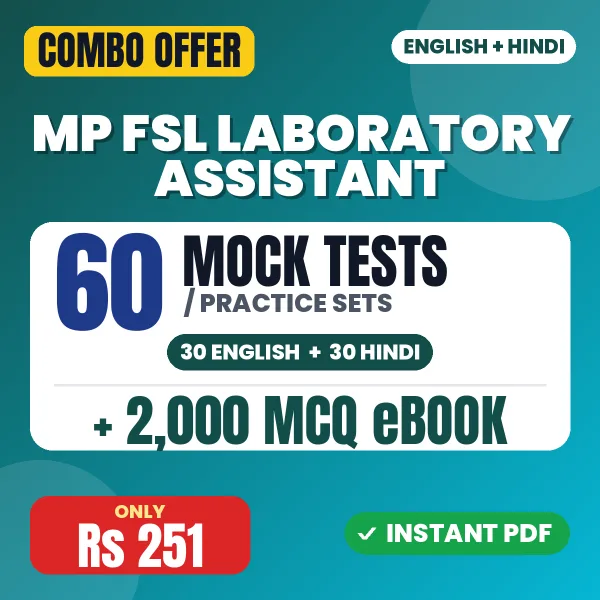 MP FSL Laboratory Assistant Exam – 60 Most Important Mock Tests / Practice Sets and 2000 MCQ eBook | English & Hindi Medium PDF Download