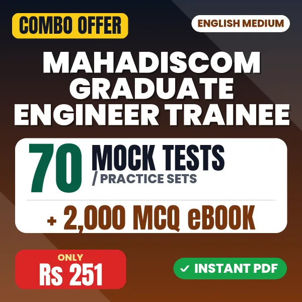 MAHADISCOM Graduate Engineer Trainee Exam (Civil) – 70 Most Important Mock Tests / Practice Sets and 2000 MCQ eBook | English Medium PDF Download