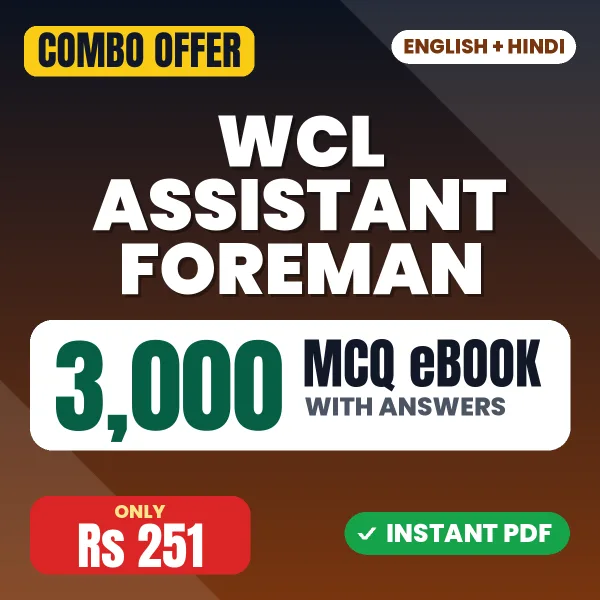 WCL Assistant Foreman Exam – 3000 MCQ eBook | English & Hindi Medium PDF Download