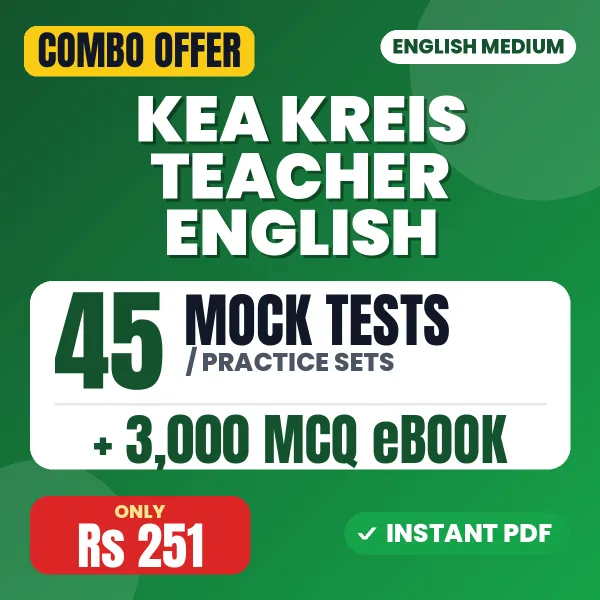 KEA KREIS Teacher Paper-1 (English) Exam – 45 Most Important Mock Tests / Practice Sets and 3000 MCQ eBook | English Medium PDF Download