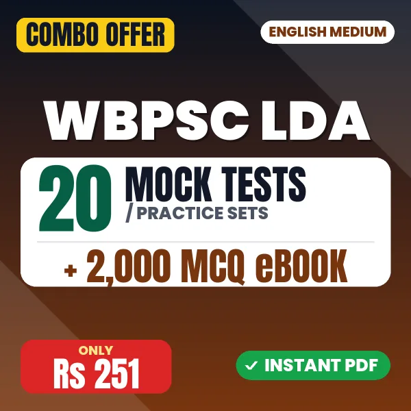 WBPSC LDA Exam – 20 Most Important Mock Tests / Practice Sets and 2000 MCQ eBook | English Medium PDF Download