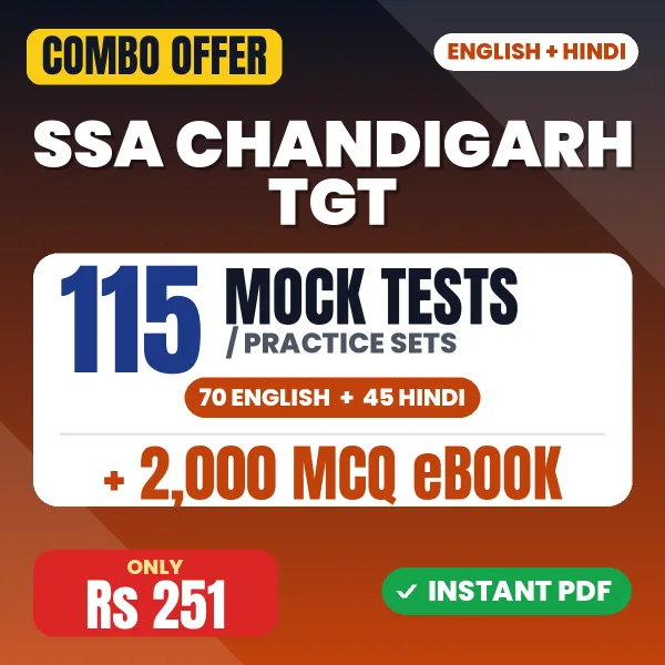 SSA Chandigarh TGT Exam (Mathematics) – 115 Most Important Mock Tests / Practice Sets and 2000 MCQ eBook | English & Hindi Medium PDF Download