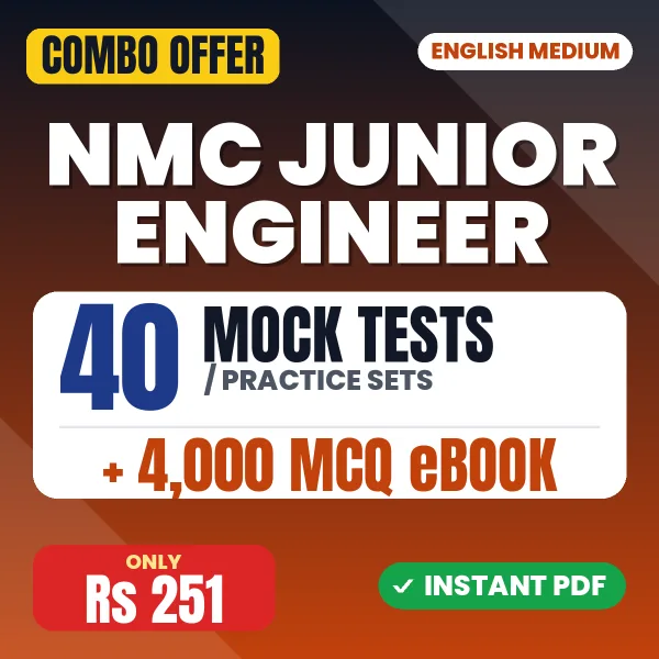 NMC Junior Engineer Exam – 40 Most Important Mock Tests / Practice Sets and 4000 MCQ eBook | English Medium PDF Download