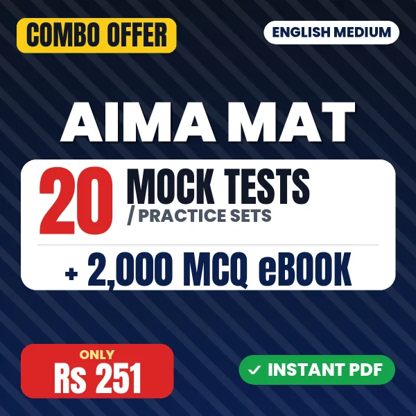 AIMA MAT Exam – 20 Most Important Mock Tests / Practice Sets and 2000 MCQ eBook | English Medium PDF Download