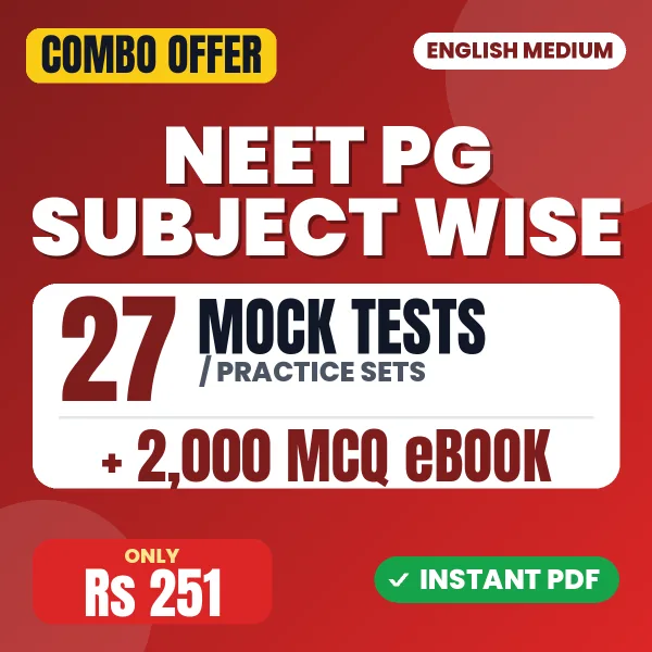 NEET PG Exam – 27 Most Important Mock Tests / Practice Sets and 2000 MCQ eBook | English Medium PDF Download