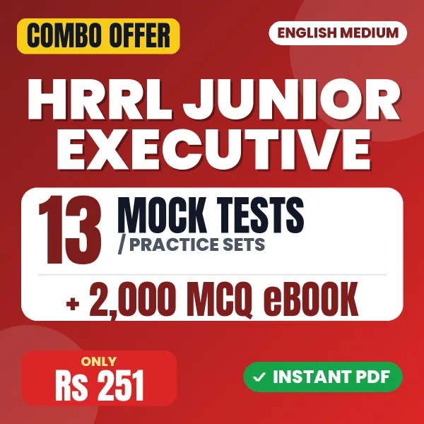 HRRL Junior Executive (Chemical) Exam – 13 Most Important Mock Tests / Practice Sets and 2000 MCQ eBook | English Medium PDF Download