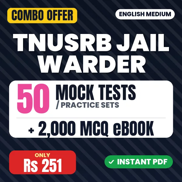 TNUSRB Jail Warder Exam Part 2 – 50 Most Important Mock Tests / Practice Sets and 2000 MCQ eBook | English Medium PDF Download
