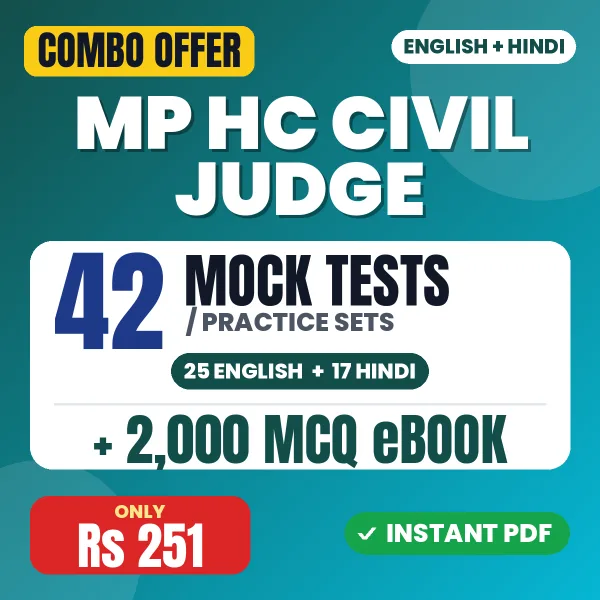 MP HC Civil Judge Prelims Exam – 42 Most Important Mock Tests / Practice Sets and 2000 MCQ eBook | English & Hindi Medium PDF Download