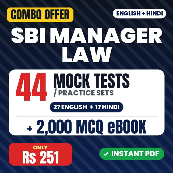 SBI Assistant & Deputy Manager (Law) Exam – 44 Most Important Mock Tests / Practice Sets and 2000 MCQ eBook | English & Hindi Medium PDF Download
