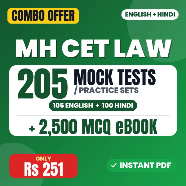 MH CET Law (5-years LLB) Exam – 205 Most Important Mock Tests / Practice Sets and 2500 MCQ eBook | English & Hindi Medium PDF Download