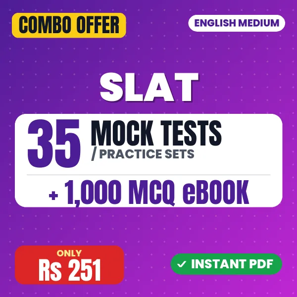 SLAT Exam – 35 Most Important Mock Tests / Practice Sets and 1000 MCQ eBook | English Medium PDF Download